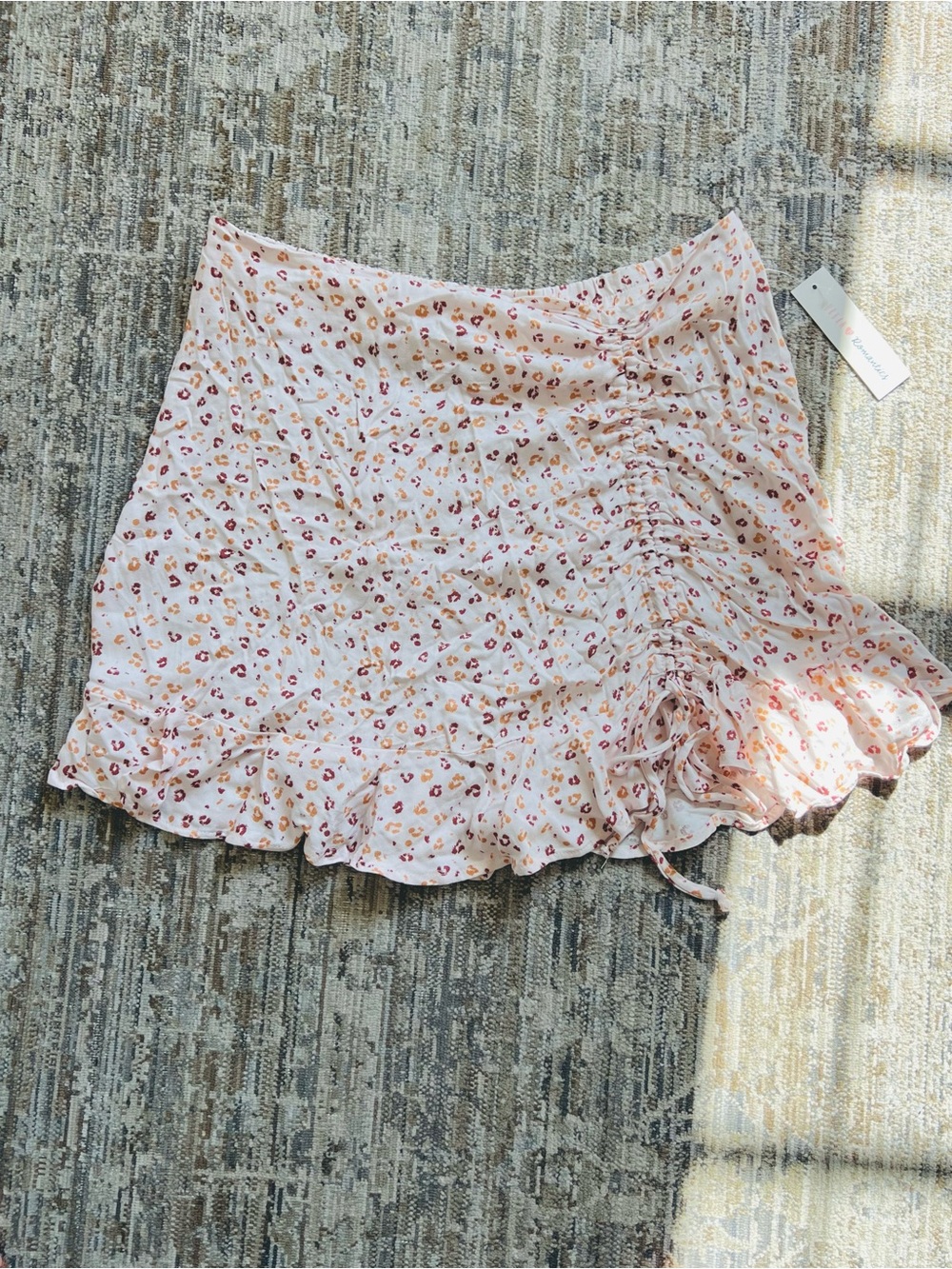 Urban Romantics Pink Floral Ruffle Mini Skirt